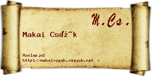 Makai Csák névjegykártya